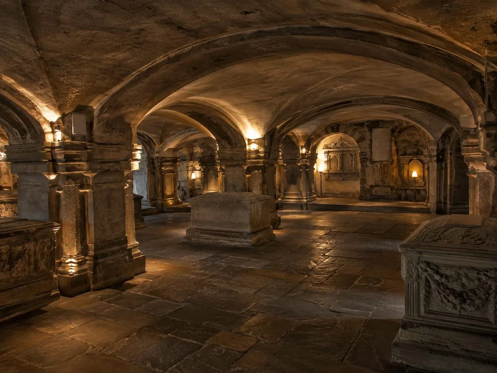 The crypt of St Paul’s Cathedral, the largest in Europe