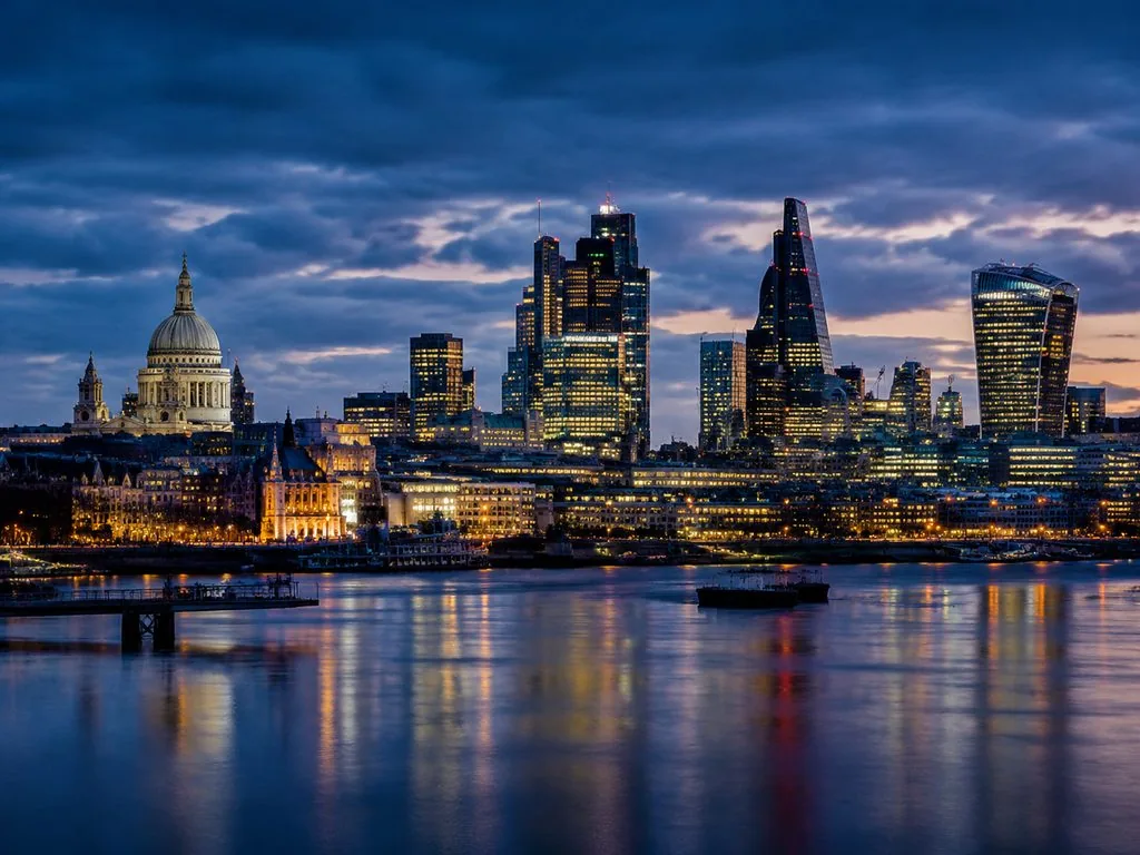 The dome of St Paul’s on the City of London skyline
